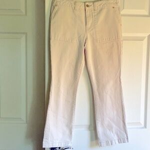 TORY BURCH Cream cropped boot